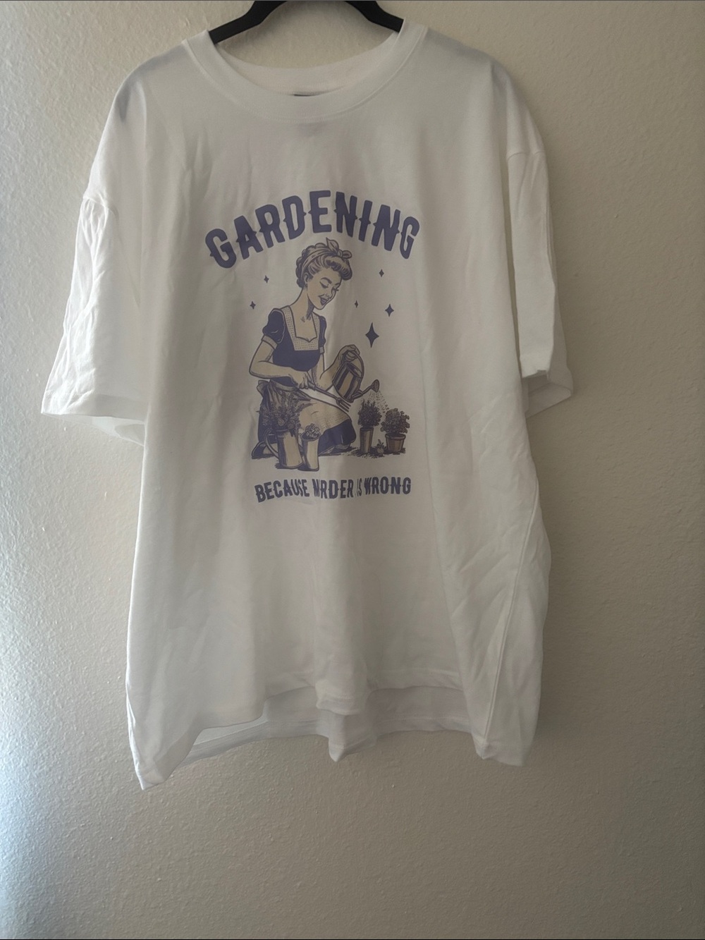 White Graphic Gardening Tee